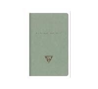 Clairefontaine 107586C - Flying Spirit Green Textile Stitched Notebook 7,5x12cm 48p Lined, Assorted Patterns Ivory Paper 90g