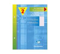 Clairefontaine 11351AMZC - One Set of 2 perforated loose-leaf binders - Dimensions: 17x22 cm - 200 Seyes Ruled Pages - 90 g White Paper - Reusable Case