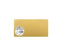 Clairefontaine 11590C Gold Iridescent Paper Pack of 25 Plain Cards DL 10.6x21.3cm 210gsm Invitation and Correspondence Cards Pollen Range Smooth Premium