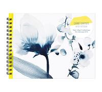 Clairefontaine 115944C - 32x24cm landscape Spiral Artist's Notebook Floral motif Blue Ink 40 sheets Multitechnique White Drawing Paper 180g Inkebana Collection
