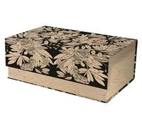 Clairefontaine 116055C - One Rectangular Multipurpose Cardboard Storage Box - Nature motif, Kraft finish - 29.8x17.8x10.8 cm - Le Cerisier Blanc Collection