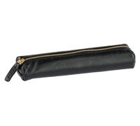 Clairefontaine 116056C - Black Leather Pencil Case - 4 x 2.5 x 19.5 cm - Slim Pencil Case - Pen Storage - Le Cerisier Blanc Collection