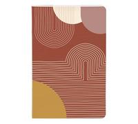 Clairefontaine 116062C - Small Thread-Stitched Notebook Warm Shades Geometric Shapes - 11x17cm 64 Lined Pages 90g Ivory Paper - Terracotta Collection -Mixed