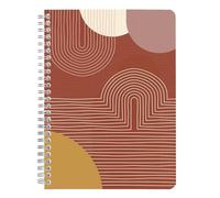 Clairefontaine 116065C - Un Carnet A Spirale aux Teintes Chaleureuses et Formes Géométriques - A5 14,8x21 cm 148 Pages Lignées Papier Ivoire 90g - Collection Terracotta - 4 visuels livraison aléatoire
