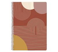 Clairefontaine 116066C - Un Cahier à Spirale aux Teintes Chaleureuses et Formes Géométriques - A4 21x29,7 cm 148 Pages Lignées avec Marge Papier Ivoire 90g - Terracotta - 2 visuels, livr. aléatoire