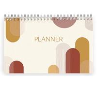 Clairefontaine 116069C - One Spiral Notebook 22x14cm - 53 Printed Sheets - Weekly Planner - Weekly Planner design Nature - Organisation - Terracotta Collection