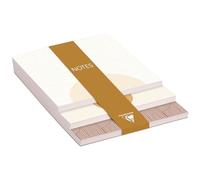 Clairefontaine 116070C - Un Bloc Mémo de 90 Feuillets, 30 Feuillets par format/Imprimés Détachables/Papier Ivoire 90g / 3 niveaux / 10x14x0,8cm - Collection Terracotta