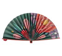 Clairefontaine - 116236C - Eco-Friendly Folding Cardboard Fan 19.5x2cm Floral Frida Kahlo Decorative Practical Accessory Events Gifts - Frida Kahlo Collection
