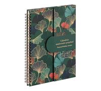 Clairefontaine - 116246C - A Perpetual Spiral Birthday Calendar 23x17 cm 50 Printed Pages - Ginkgo Leaves Decoration - Magnetic Closure - Blue Gaïa Collection