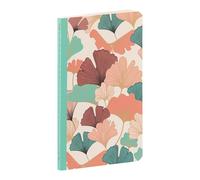 Clairefontaine - 116251C - Small Floral Thread Stitched Notebook/Ginkgo Leaves - 9x14cm - 96 Lined Pages Ivory Paper 90g - Gaïa beige Collection - Mixed