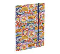 Clairefontaine - 116275C - Elastic Folder 22x31cm, 3 Flaps A4 Practical and Colourful - Citrus Colours - Ideal Office Filing and Organization - Dolce Amore