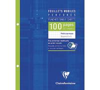 Clairefontaine 1332C - Perforated Single Sheets - 50 Sheets - Dimensions: 17 x 22 cm - 100 Small Squares Pages - White Vellum Paper 90 g - Reusable Wallet