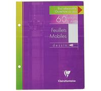 Clairefontaine 1360C - One Pack of Perforated Drawing Single Sheets - Dimensions: 17 x 22 cm - 60 Plain White Vellum Pages - 125 g Paper - Reusable Case