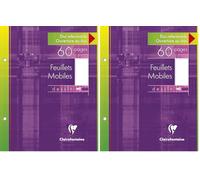 Clairefontaine 1360C - One Pack of Perforated Drawing Single Sheets - Dimensions: 17 x 22 cm - 60 Plain White Vellum Pages - 125 g Paper - Reusable Case (Pack of 2)