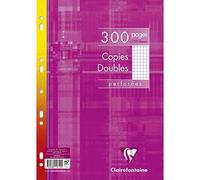 Clairefontaine - Ref 14712C - Multi-Punched Double Sheet (Pack of 150 Sheets) - A4 Sized, 5/5 Squared Rulings, 90gsm White Brushed Vellum Paper, Resealable Pack