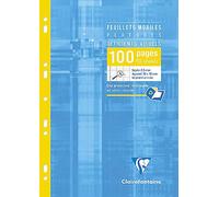 Clairefontaine 17499C A Case of Perforated Movable Sheets for the Visually Impaired - A4 21x29,7cm - 100 Pages Seyes Ruled 2,5mm Enlarged 10/10 - White Paper 90 g - Reusable Case
