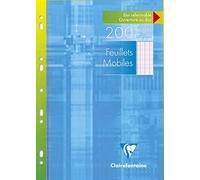 Clairefontaine 1751C Perforated Loose-Leaf Sheets+C727 - A4 21x29.7 cm - 200 Seyes Ruled Pages - White Paper 90 g - Reusable Wallet