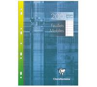 Clairefontaine - Ref 1756C - Single Sheets (Pack of 100 Sheets) - A4 Sized, Lined Rulings with Margin, 90gsm Brushed Vellum Paper, Resealable Pack, Multi-punched - White