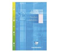 Clairefontaine 1791C - One Pack of Perforated Single Sheets - Dimensions: A4 21 x 29.7 cm - 400 Seyes Ruled Pages - White Paper 90 g - Reusable Wallet