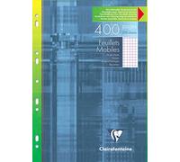 Clairefontaine 17922C - One Pack of Perforated Single Sheets - A4 21x29,7 cm - 400 Small Square Pages with Margin - White Paper 90 g - Reusable Wallet