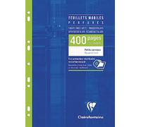 Clairefontaine 1792C Perforated Loose-Leaf Sheets - A4 21x29.7 cm - 400 Small Squares Pages - White Paper 90 g - Reusable Wallet