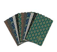 Clairefontaine 192086C - A pack of 12 Neo Deco thread-stitched notebooks 48 ivory pages 7.5x12 cm 90g lined, laminated card cover, ''winter'' pattern ass