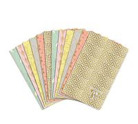 Clairefontaine 193086C - A pack of 12 Neo Deco thread-stitched notebooks 48 ivory pages 7.5x12 cm 90g lined, laminated card cover, "Spring-Summer Collection" pattern ass