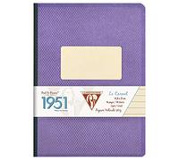 Clairefontaine 195346C Collection 1951 Back to Basics A Notebook Purple Cloth Back - A5 14,8x21 cm - 192 Lined Pages - White Paper 90 g - Grain Card Cover