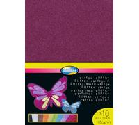 Clairefontaine 195599C - Glitter Cardboard, 50x70cm, 200g - Assorted Colours, Pack of 10 Sheets