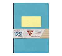 Clairefontaine 195746C - Collection 1951 - A Notebook Turquoise Clothbound - Size: A5 14,8x21 cm - 192 Lined Pages - White Paper 90 g - Grain Card Cover