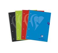 Clairefontaine 198753C - Spiral Notebook A4+ 22.5x29.7cm - 240 Pages Small Squares Framed and Perforated 4 Holes - White Paper 90g - Hardcover - Random Colour