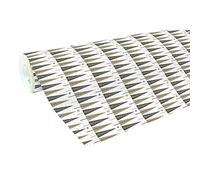 Clairefontaine - Ref 201340C - Christmas Alliance Long Roll Wrapping Paper (Single Roll) - 70cm Width x 50m Length, 60gsm Paper - Black & Gold Tall Christmas Trees Design