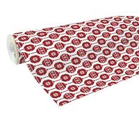 Clairefontaine - Ref 201342C - Christmas Alliance Long Roll Wrapping Paper (Single Roll) - 70cm Width x 50m Length, 60gsm Paper - Red Baubles on White Design