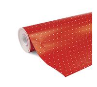 Clairefontaine 201402C - A Reel Of Gift Paper - Alliance Paper 60g - Format : 50x0,70m - Pattern : White/Red Dots - Gift Wrapping, Ideal For Packaging