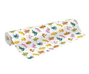Clairefontaine 202091C - A Reel of Gift Paper - 80g Excellia Paper - 50x0,70m - Pattern: Animals, Cats, Rabbits, Children's Birthday - Gift Wrapping, Packaging