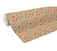 Clairefontaine - Ref 211725C - Recycled Kraft Long Roll Wrapping Paper (Single Roll) - 70cm Width x 50m Length, 70gsm Recycled Kraft Paper - Christmas Design