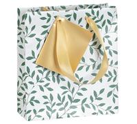 Clairefontaine 212884Cpack - Un lot de 5 Petits Sacs Cadeaux Premium - Format Pocket - Dimensions : 12x4,5x13,5cm - 170g - Motif : Feuillage vert - Idéal Pour : Parfum, Livre Poche, Jeu Société