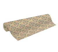 Clairefontaine 223899C - One Roll Recycled Raw Kraft Paper - Dimensions: 50mx70 cm - 70g - Pattern: Christmas Balls, Red/Green - Recycled Paper, Ideal for Gift Wrapping, DIY, Creative Hobbies