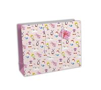 Clairefontaine 28788-6Cpack - A Set of 6 Excellia Gift Bags - Shopping Size - 37.3x11.8x27.5 cm - 210g - Design : White Stars On Pink - Ideal for Games, Puzzles