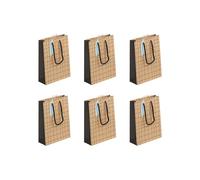 Clairefontaine 28794-0Cpack - Set of 6 Kraft Gift Bags- Pocket Size- 17x6x22 cm - 210g - Design : Geometrical On Black Kraft Background - Ideal for Book, Game