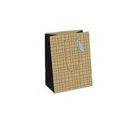 Clairefontaine 28794-3Cpack Pack of 6 Kraft Gift Bags Medium Size 21.5 x 10.5 x 25.5 cm 210 g Geometric Design on Black Kraft Background Ideal for: Books, Games, Small Gifts