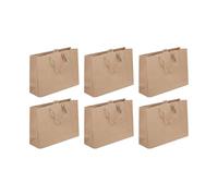 Clairefontaine 28800-6Cpack - A pack of 6 Kraft Gift Bags - Shopping - 37,3x11,8x27,5cm - 210g - Gift Wrapping, Packaging, Ideal for Puzzles, Games, Creative
