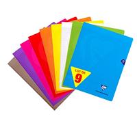 Clairefontaine 299311AMZC Set of 9 Mimesys Stapled Notebooks - 24x32 cm - 48 Large Square Pages - Assorted Polypro Covers (Pink, Blue, Red, Yellow, Green, Grey, Purple, Orange and Colourless)