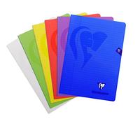 Clairefontaine 303125C - Mimesys Stapled Notebook - Dimensions: A4 21x29.7 cm - 80 Lined Pages with Margin - White Paper 90 g - Random Colour Polypro Cover