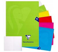 Clairefontaine 303742C A Mimesys Stapled Notebook - 17x22 cm - 96 Small Squares Pages - White Paper 90 g - Random Colour Polypro Cover