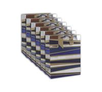 Clairefontaine 30597-2Cpack Pack of 6 Kraft-Shaped Gift Bags Large 26.5 x 14 x 33 cm 210 g Blue Stripes on Kraft Ideal for: Board Games, Puzzles, Gifts