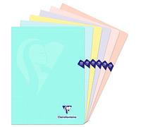 Clairefontaine 308311C Set of 10 Mimesys PASTEL Stapled Notebooks - 24x32 cm - 48 Seyes Ruled Pages - White Paper 90 g - Opaque Polypro Cover - Random Colours