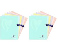 Clairefontaine 308368C A Stapled Notebook Mimesys PASTEL - 24x32 cm - 96 Pages Small Squares with Margin - White Paper 90 g - Opaque Polypro Cover - Random Colour (Pack of 2)