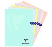 Clairefontaine 308368C A Stapled Notebook Mimesys PASTEL - 24x32 cm - 96 Pages Small Squares with Margin - White Paper 90 g - Opaque Polypro Cover - Random Colour