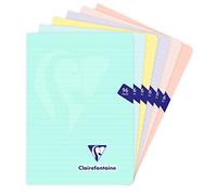 Clairefontaine 308686C A Mimesys PASTEL Stapled Notebook - A5 14,8x21 cm - 96 Lined Pages - 90 g White Paper - Opaque Polypro Cover - Random Colour